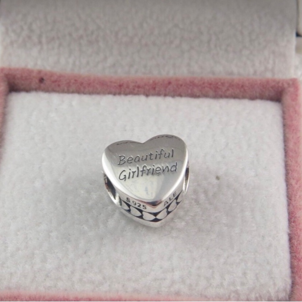 Pandora Girlfriend Charm Girl Friend Charm Beautiful Girlfriend Heart Charm (F4)